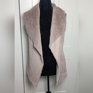 Twelfth Love New Women's Faux Fur Suede Vest Light Pink Mauve Size S Bohemian